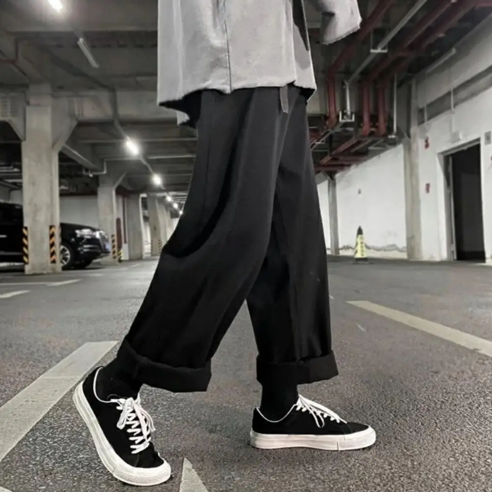 Celana kargo gaya Jepang pria, celana kargo Vintage pas badan dengan saku kaki lebar untuk Streetwear perjalanan luar ruangan kasual