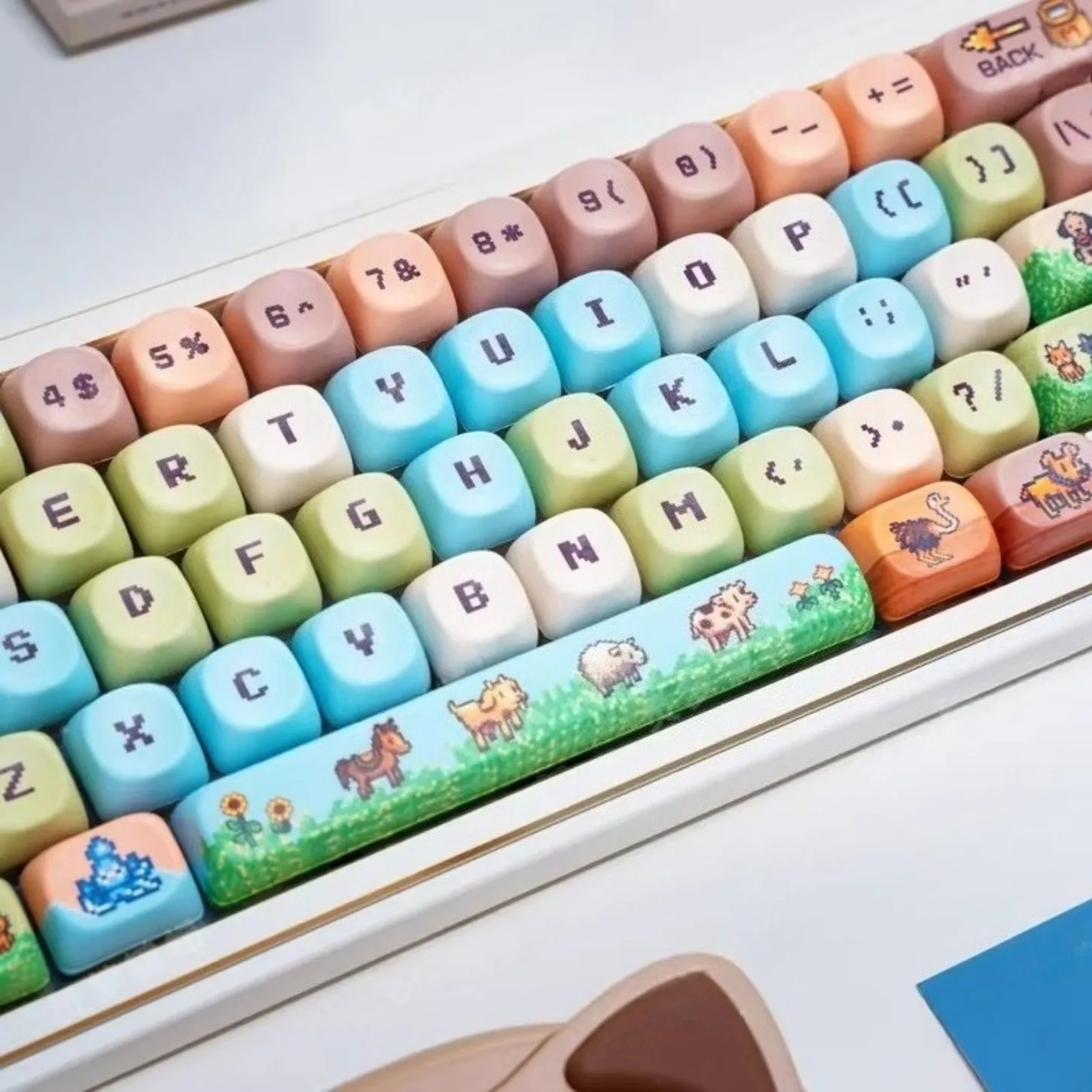 

Колпачки для клавиш Stardew Valley Pixel Art MOA Profile, 137 клавиш, PBT, для механических клавиатур с переключателями MX 60%-108%