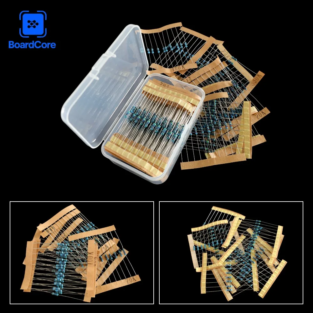 300PCS 1% Widerstand Set Widerstand 1/4W Metall Film Widerstände Kit 10 Ohm ~ 1M Ohm 30 Werte Sortiment Set Elektronische Komponenten Kit