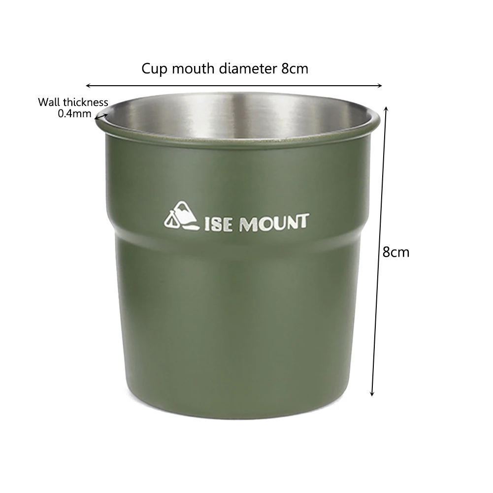 300ML Beer Wine Cups Stackable Camping Cup Coffee Cup Stainless Steel Lightweight for Indoor Outdoor Travel