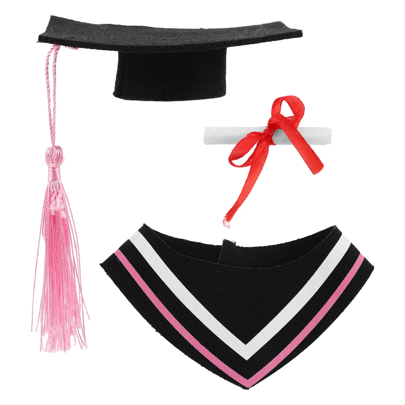 Cute Graduation Bear Outfit Gown Cap Scroll for Stuffed Animals Soft Fade Resistant Fabric DIY Dress Up Set for All Grad Levels