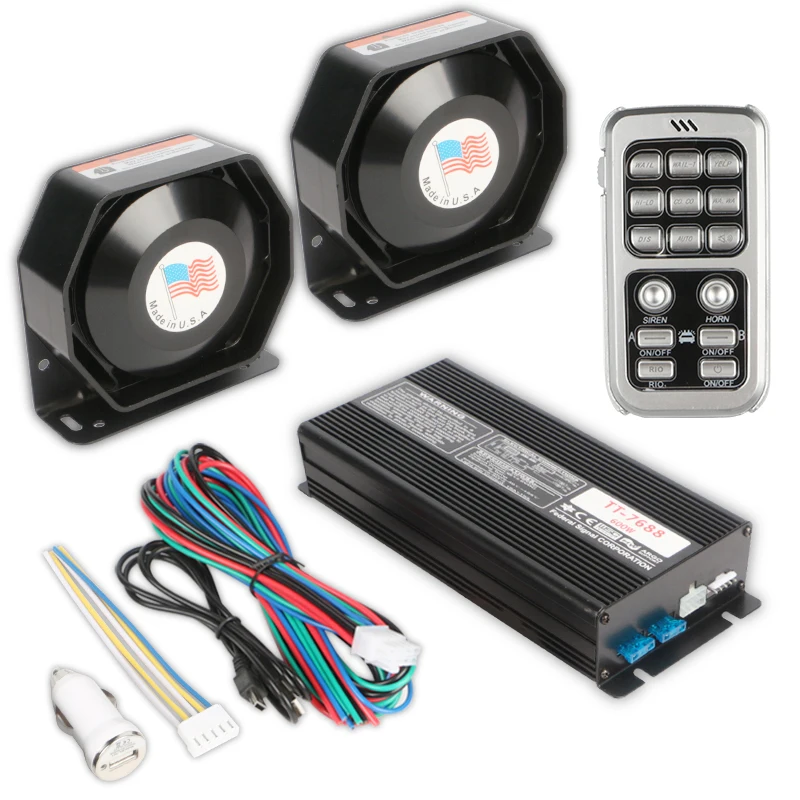 Vehicle refitting 400w600W800W alarm Megaphone remote control vehicle mounted loudspeaker host wireless 12v