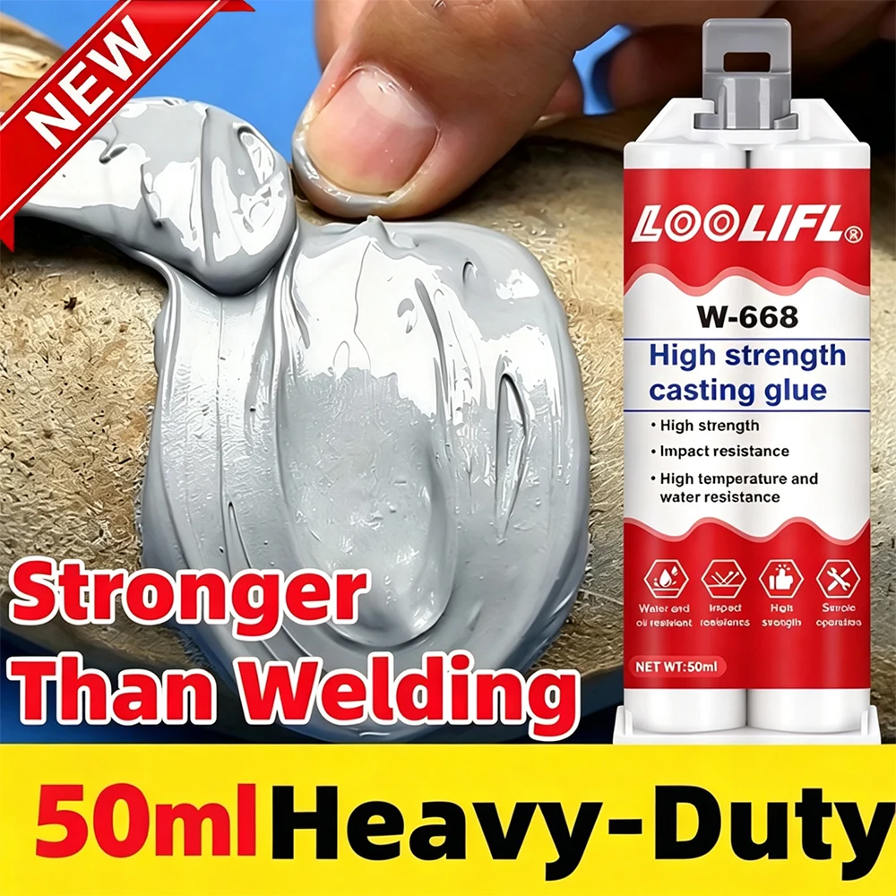W-668  Heavy Duty Casting Glue Stronger Than Welding High Strength Impact Waterproof  High Temp Resistant  Metal Repair Adhesive
