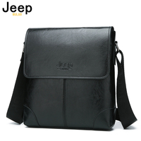 JEEP BULUO Fashion Men's Handbag Shoulder Bag Vintage PU Leather Retro Messenger Bag Stylish Casual Male Crossbody Shoulder Bags