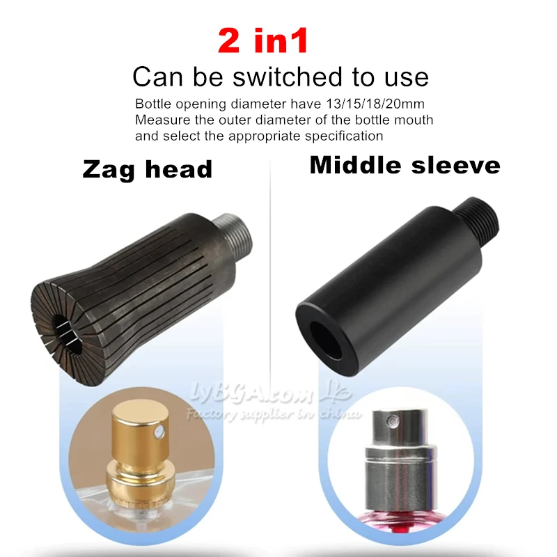 2 IN 1 Aluminum Plastic Cap Capper Perfume Essential Oil Oral Liquid Cosmetic Atomizing Glass Bottle Locking Capping Sealing