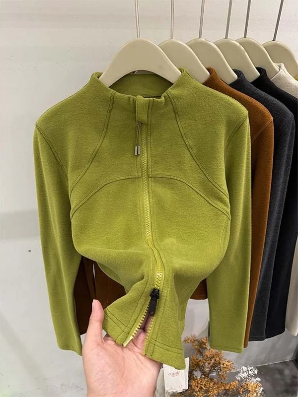 Modny kardigan damski z podwójnym zamkiem błyskawicznym, długi, jesienno-zimowy, termiczny, bazowy, modny top, koreańska wersja, luźny...