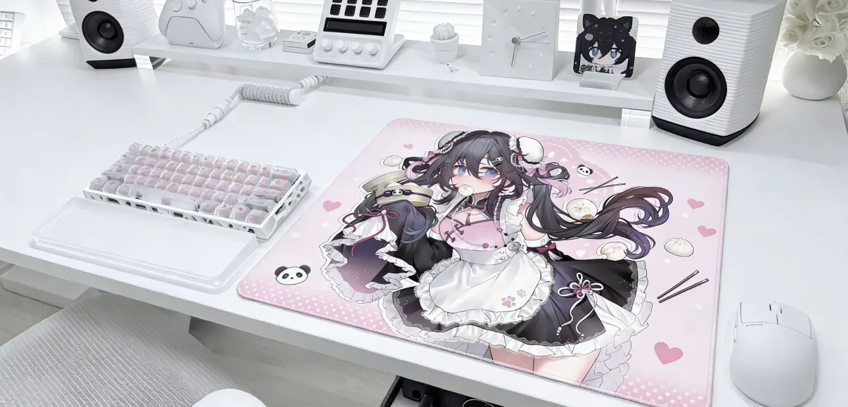 PAN Esports Dysphoria New Year Yuri Glass Gaming Mousepad  FPS Both Speed And Smoothness Mouse Pad For APEX CSGO PC Accessories