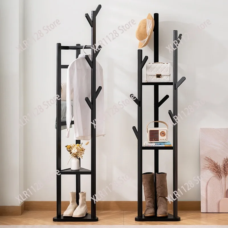 Simple Floor Coat Rack Vertical Garment Hanger for Bedroom Home Clothes Storage Organizer