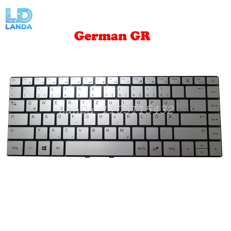 

Laptop Keyboard For Teclast F6S English US German GR Belgium BE Italy IT Swiss SW Silver Black New
