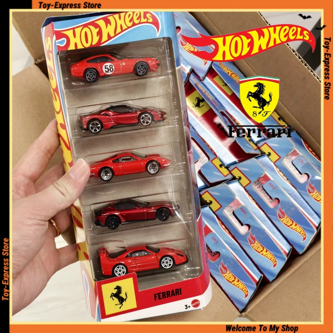 En Stock Hot Wheels Ferrari Set de 5 Piezas Ferrari 365 SF90 F40 1:64 Modelo de Auto Fundido a Presión Vehículos Coleccionables Regalo para Coleccionistas de Juguetes