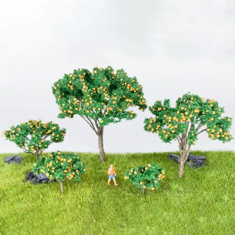 DIY Multi-size Miniature Fruit Trees Lifelike Sand Table Layout Simulation Tree Figurine Dollhouse Ornament Train Railroad