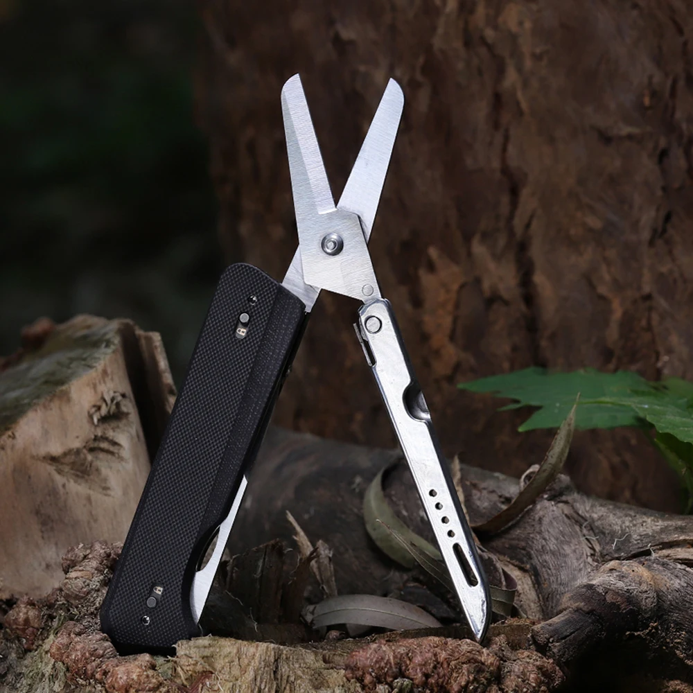 

ROXON S501U Folding Pocket Scissors and replaceable with belt clip, 2 in 1 Multi-tool for Outdoors, Camping, Hiking,