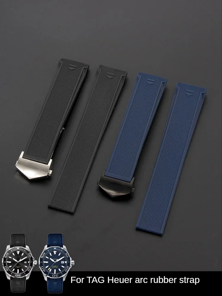 Rubber Solid Stainless Steel Buckle Watch Strap for TAG Heuer Racing 300 F1 43/41mm Series 22mm Watchband Soft Comfortable