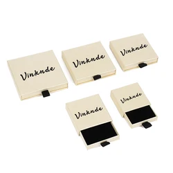 24pcs Custom Logo Rigid Sliding Out Drawer Box Fancy Gift Boxes For Travel Jewelry Accessory Package Storage Case With Ribbon