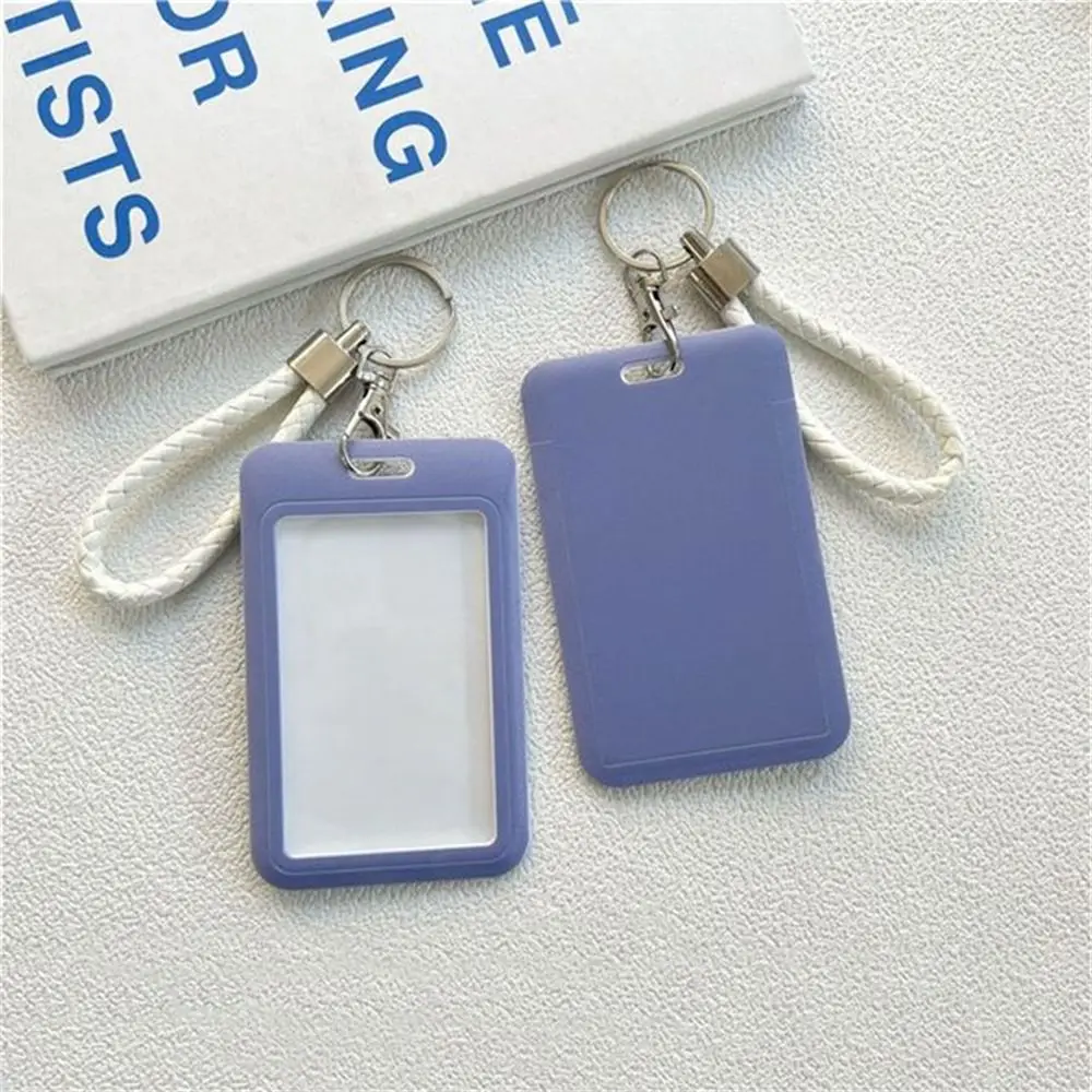 Student Women Men Keyring Credit Card Business Key Chain ID Card Protective Badge Holders Bus Card Cover ID Card Holders