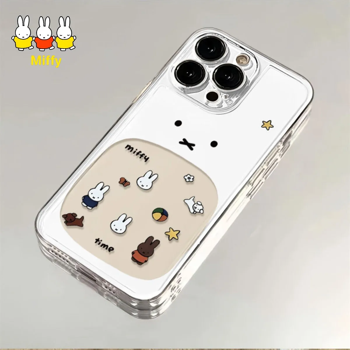 Kawaii Anime Miffy Rabbit Phone Case Is Suitable for The 16ProMax/15/14 Soft Rubber Full Cover of The Popular 13/12 Series