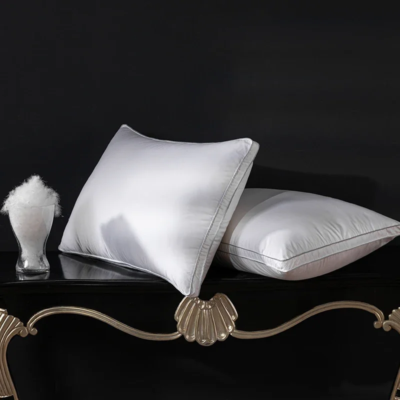 51x91 cm Custom Goose Down Pillow 95% Cluster Loft 750+ Cleanliness 1000 Silent Sleep