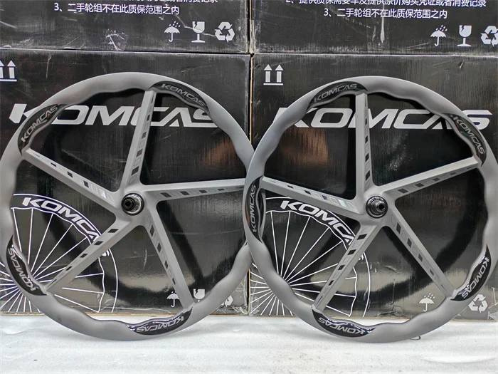 

KOMCAS Five spokes Wave Carbon road WheelSet disc brake 700*42mm wave 36T ceramic ratchet 5 Spokes Wheels