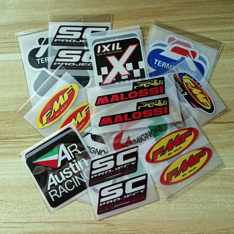

10 Pairs of Wholesale Reflective Stickers Motorcycle Car Exhaust Brand Decal Waterproof Body Modification Sticker Vinyl Material