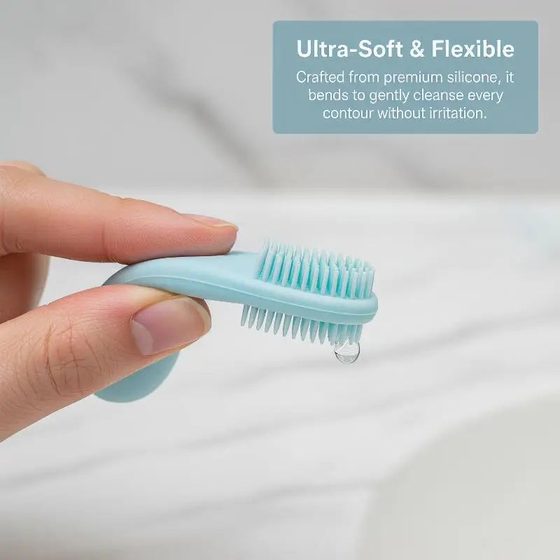 Manual Facial Cleansing Brush 8Pcs Soft Silicone for Best Skincare Results