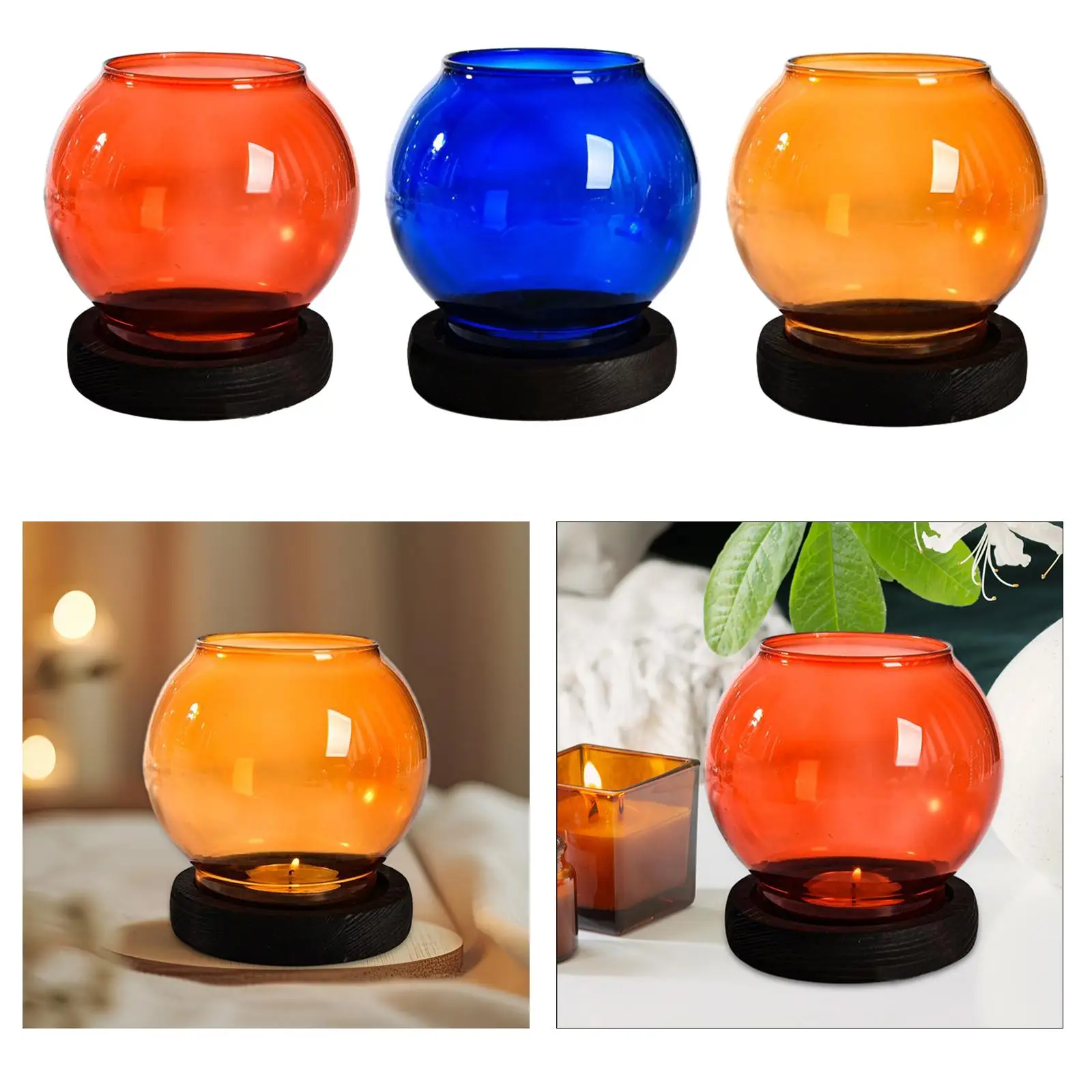 حامل شموع زجاجي شمعدان زجاجي، قطعة مركزية لطاولة الديكور الآمن لغرفة المعيشة على الطاولة الذكرى السنوية