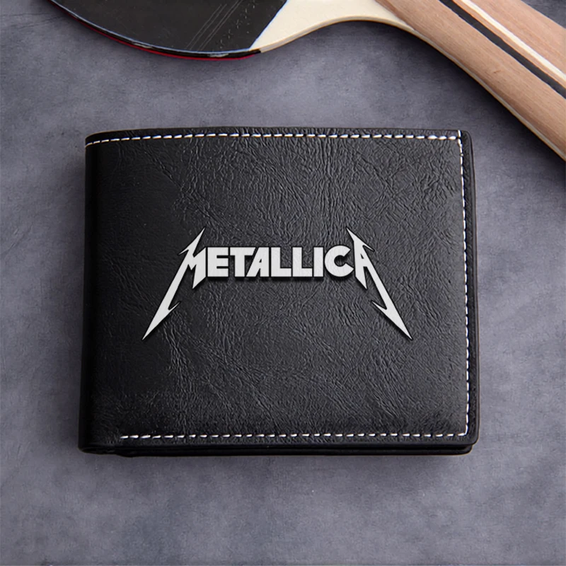 METALLICA LOGO PU LEATHER MEN'S COMPACT WALLET LIGHTWEIGHT DURABLE DESIGN PREMIUM FINISH FOR EVERYDAY USE