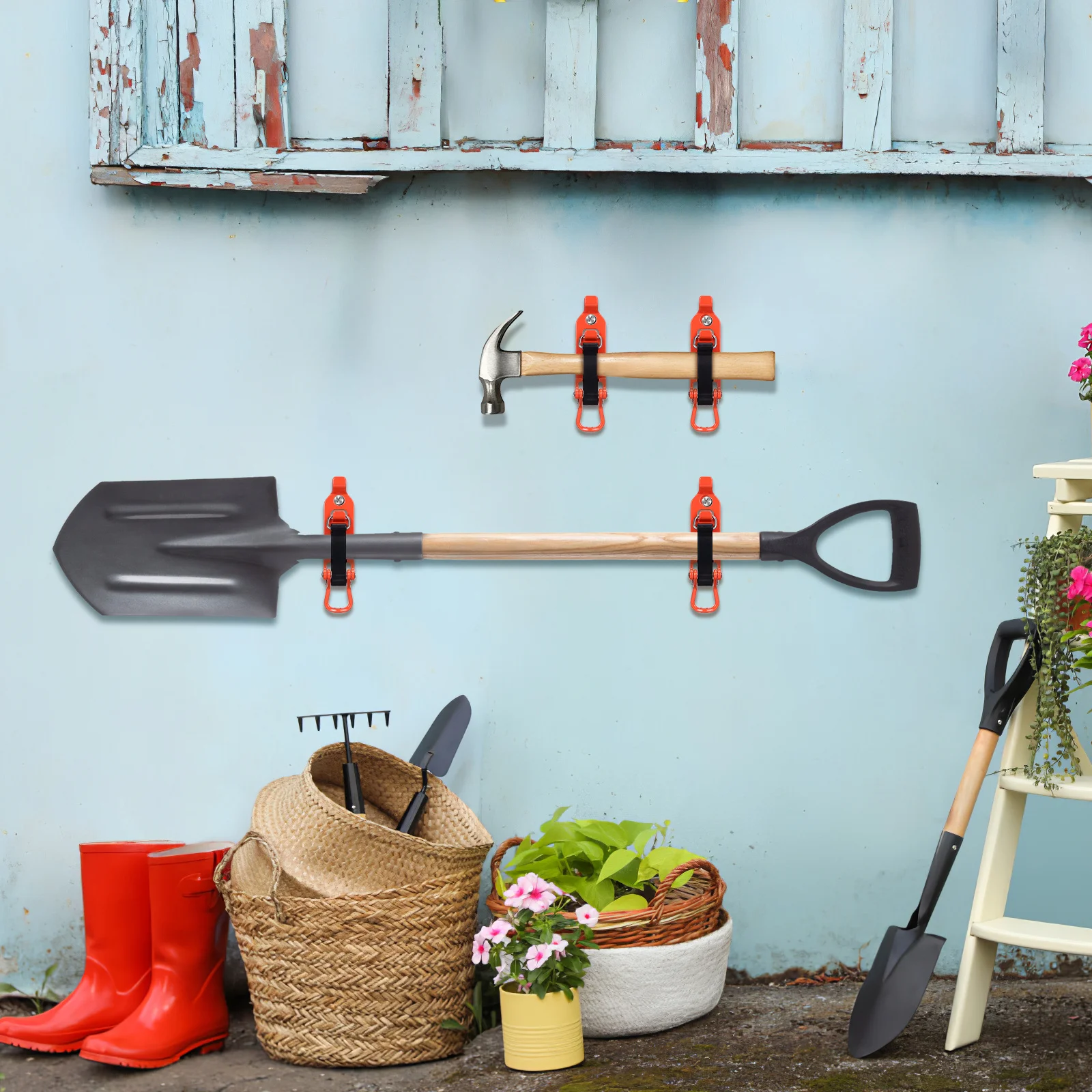 

4Pcs Car Metal Clamp Rack for Roof Rack Shovel Mount Heavy Duty Zinc Alloy Shovel Holder Truck Overlanding Accessories