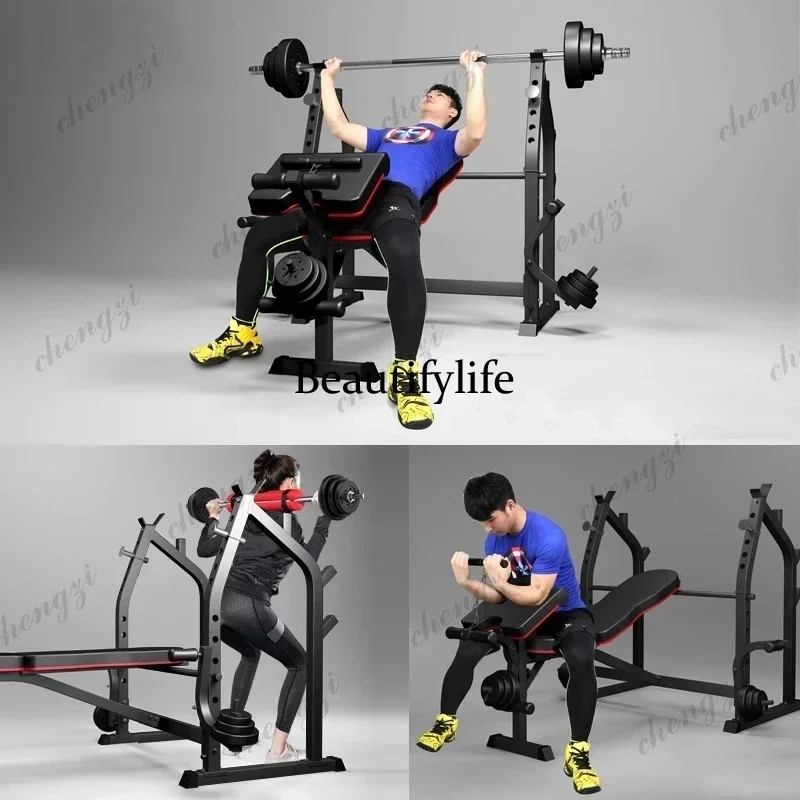 ホーム/ジム用 多機能スクワットラック&ベンチプレス 折りた - Home Gym Equipment Set のレビューと価格