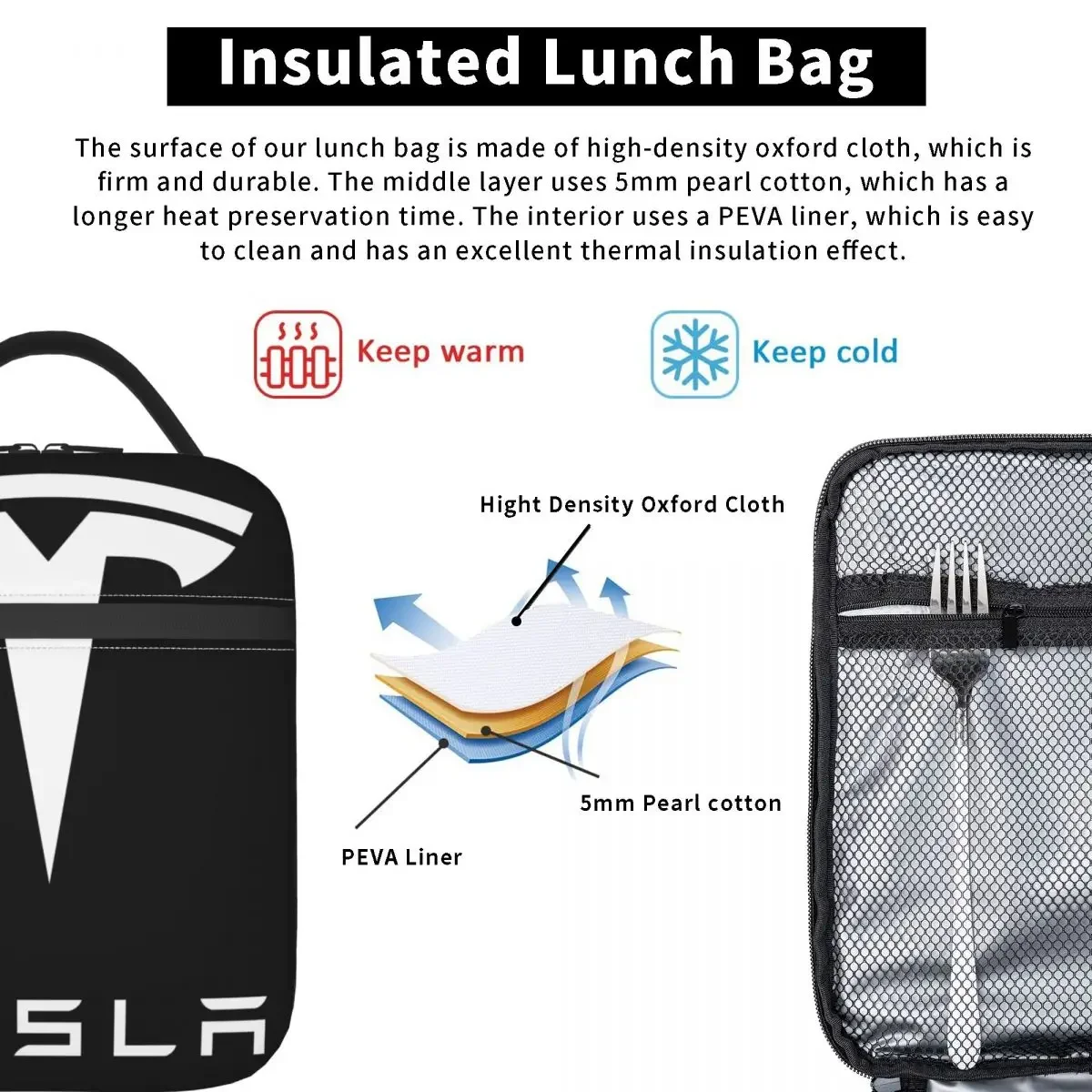 Sac à lunch isotherme, conteneur portable, glacière, boîte à bento thermique, pour l'école