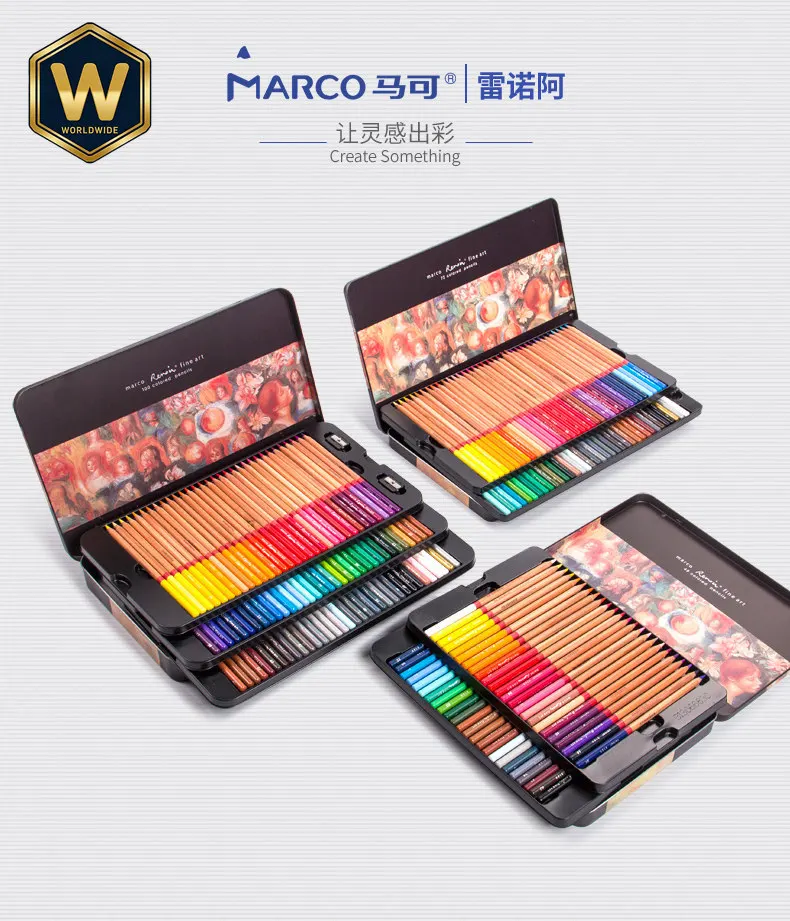

Marco Renoir Oil Colored Pencils 72 Colors Professional 120 Colors Art Drawing Pencils Water-Soluble 48 Colors 3100