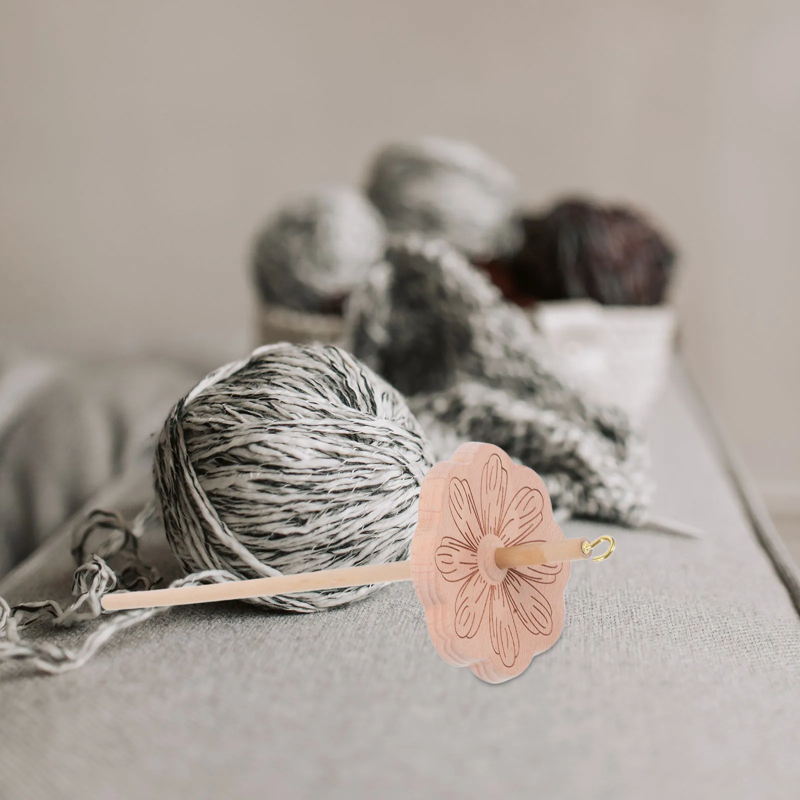 

Wooden Hardwood Drop Spindle Top Whorl Spinner For Hand Roving Into Yarn Beginner Crochet Sewing Craft Tool Wooden