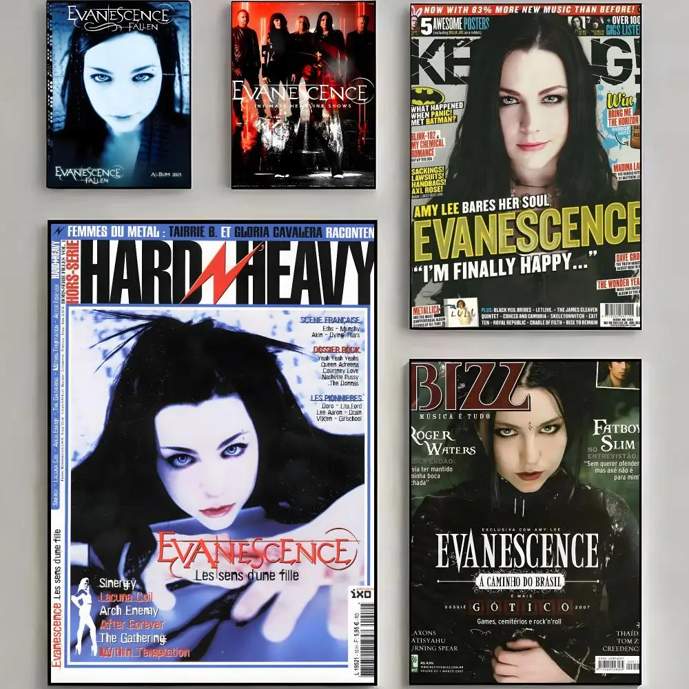 Evanescence-AA Amy Lee Bring Me To Life Gothic Rock Calligraphy Poster Parisian chic wall decor Glam Canvas Modern living room
