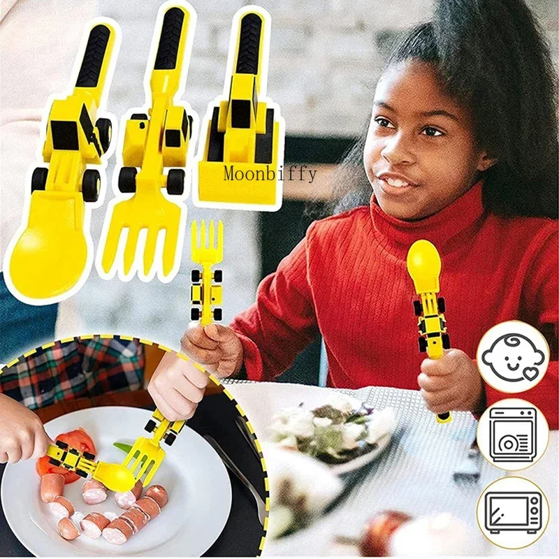 Xt Juego De Vajilla Infantil Car Bulldozer De 4 Unidades H