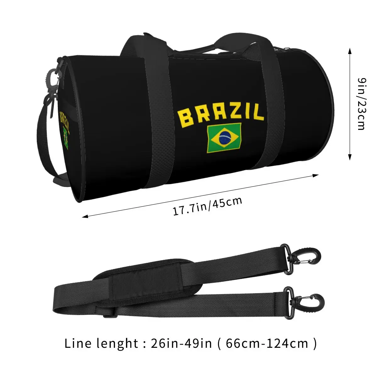 Brazil Flag Sports Bags Travel Gym Bag with Shoes Colorful Handbags Couple Design Weekend Fitness Bag