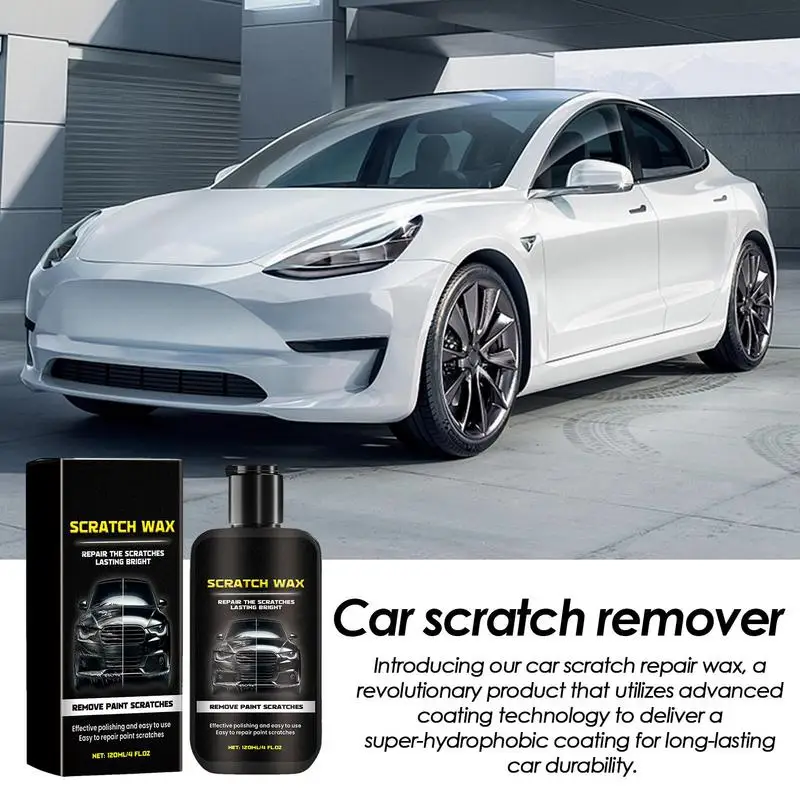 Car Wax Scratch Remover 120ml Car Paint Correction With Sponge Fast Easy Safe Multifunctional Ultimate Scratch Remover For