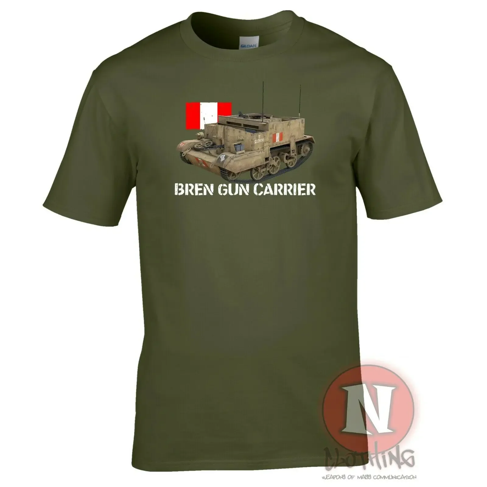 Camiseta transportadora de armas Bren del vehículo británico del Día D de la Segunda Guerra Mundial, 100% de algodón con cuello redondo, camiseta informal de manga corta de verano para hombre, talla S-3XL