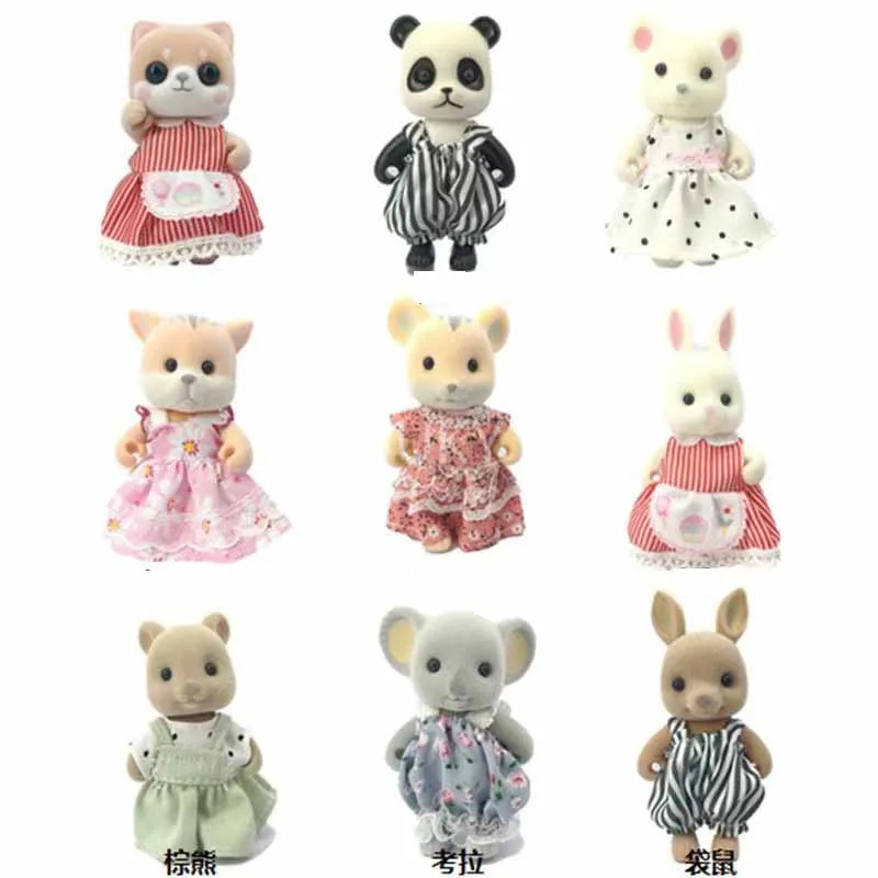 Mainan rumah bermain anak-anak kartun hewan peliharaan lucu Koala mainan boneka Diary Model kelinci mainan Panda kecil Koala adegan ornamen dekorasi