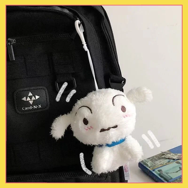 Miniso co branded anime Crayon Shin chan with the same style as Little White Dog Keychain Pendant Bag Pendant Plush Doll Gift