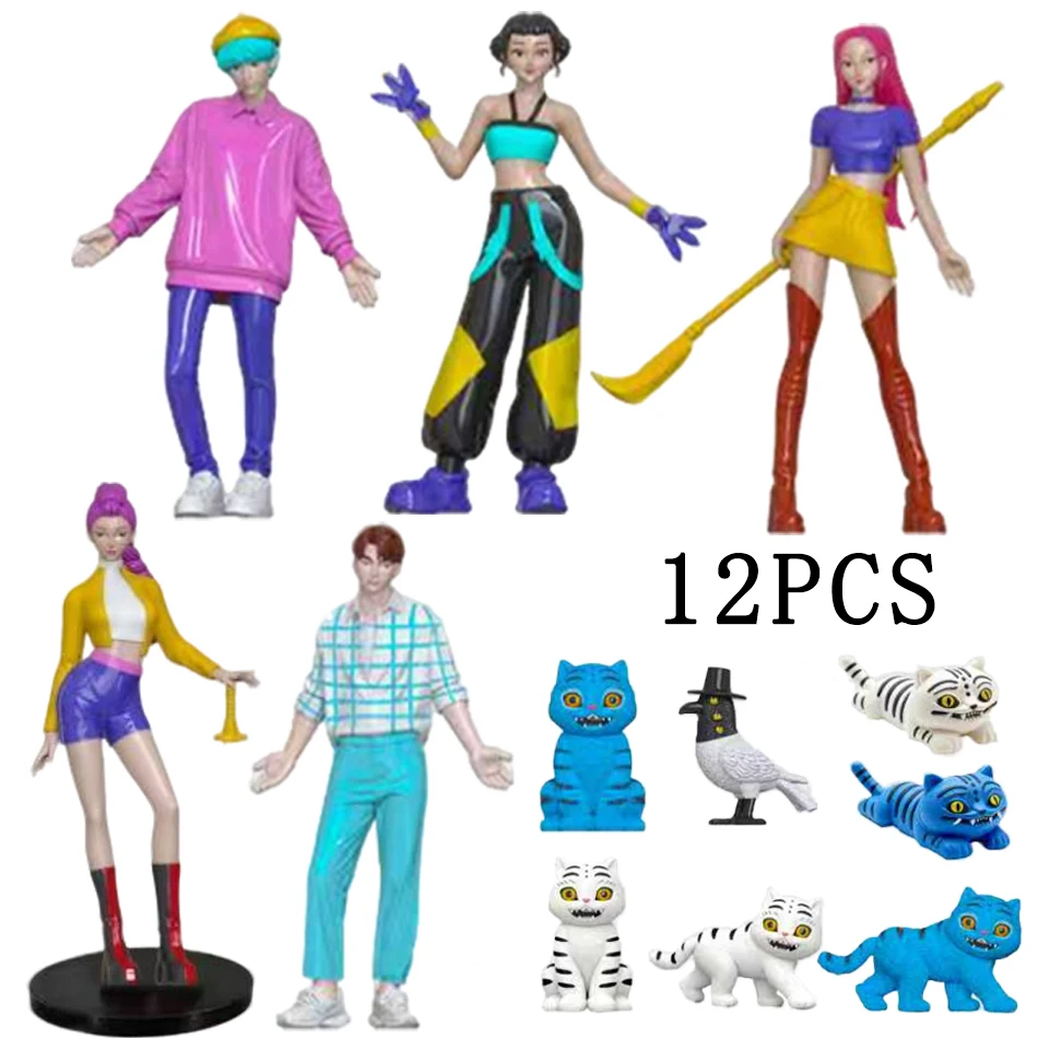 NEW Kpop Demon Hunters Figure Cartoon Hunters Tiger Rumi/Mira/Zoey Action Figure PVC Desktop Decoration Model Doll Toy Kids Gift