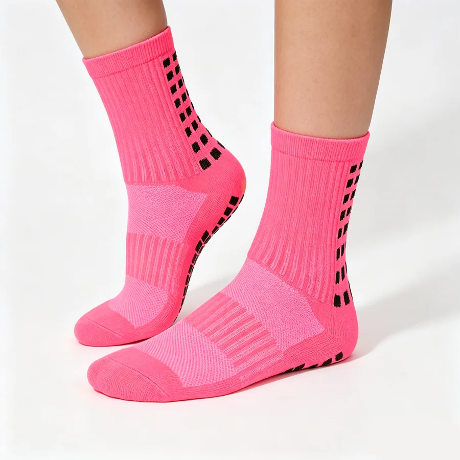 3/6/10pairs men women anti slip grip exercise athletic hiking socks tennis towel bottom breathable shockproof sports view 3