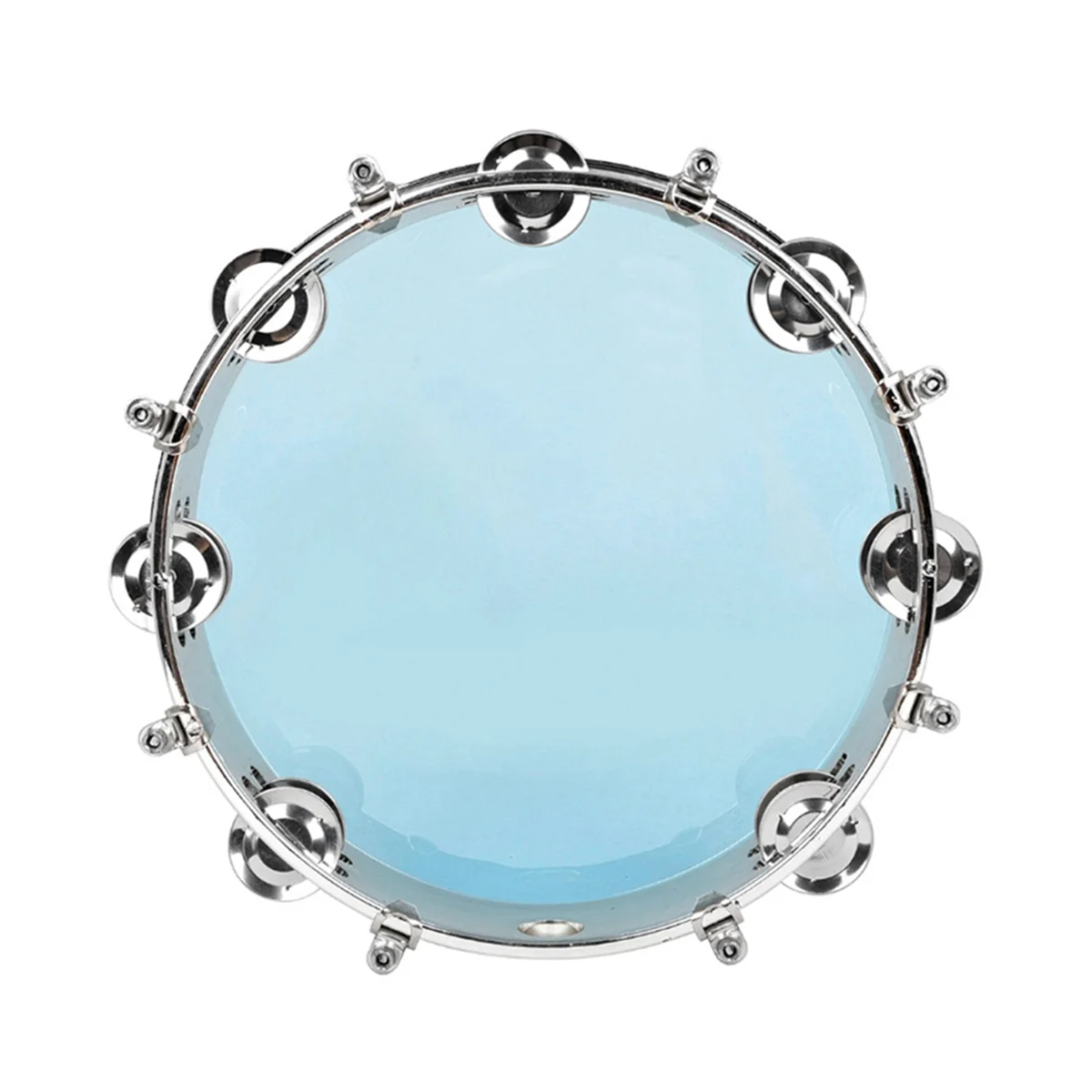 

A59T Tambourines for Adults 10 Inch Self-Adjustable Hand Shaking Bell Drum Double Row Hand Percussion Drum for Kids Adults