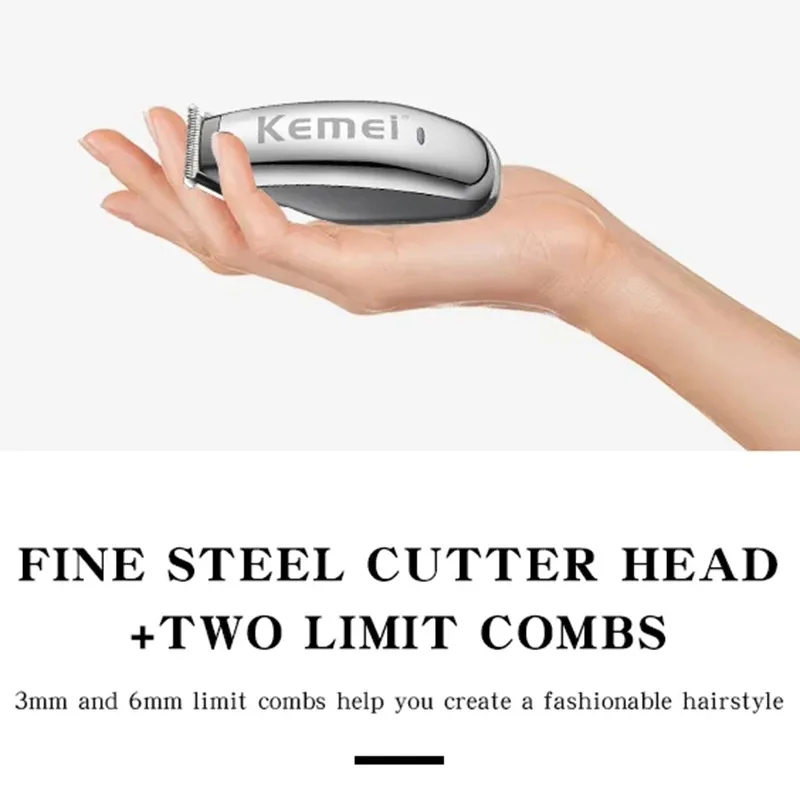 Kemei Mini tondeuse à cheveux électrique hommes tondeuses à cheveux/barbe Portable voyage coupe de cheveux Machine Rechargeable sculpture tondeuse KM-666C