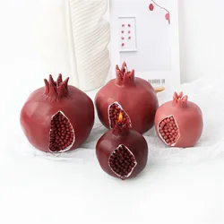 3D Simulation Pomegranate Scented Candle Mold, DIY Garnet Fruit Cake Silicone Mold, Handmade Plaster Soap, Easter Decoration