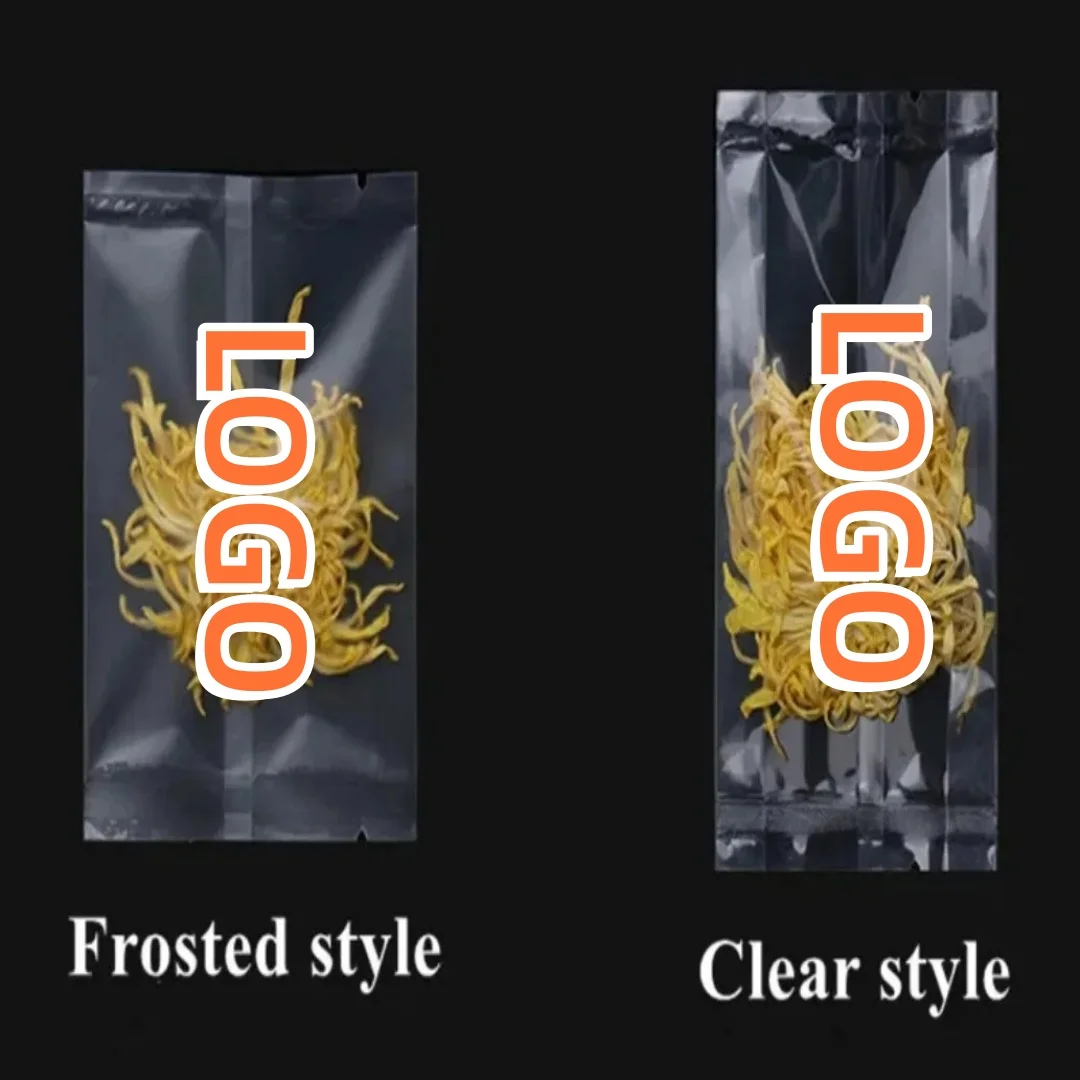 

100PCS Open Top Clear Frosted Side Gusset Bags, Expandable Food Safe Pouches for Snacks, Coffee Beans, Biscuits & Loose Leaf Tea