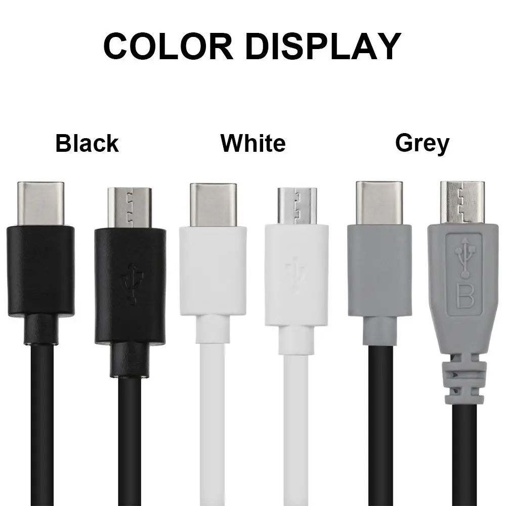 25cm 50cm 100cm Micro USB to Type-C Cable Data Sync Charging Cable OTG Adapter Connector Cord For Android Mobile Phone MacBook