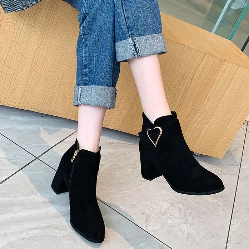 Footwear Big Red Booties Heeled Suede Women\'s Ankle Boots Very High Heels Short Shoes for Woman Designer Luxury Quality New In