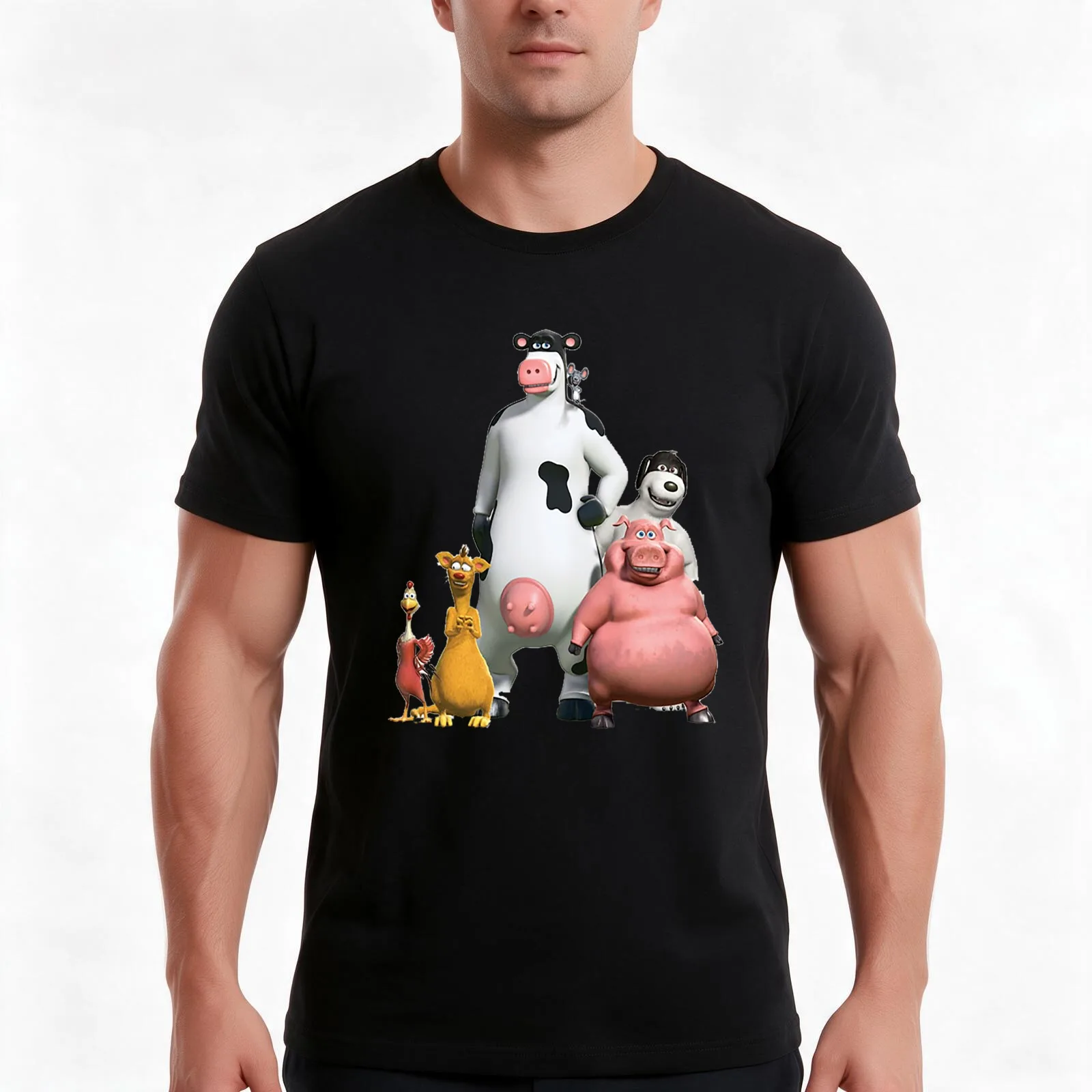 Back At The Barnyard T-Shirt Summer Casual Cotton Tee Oversized Streetwear Tops Vintage Graphic Print Loose Fit Short Sleeve
