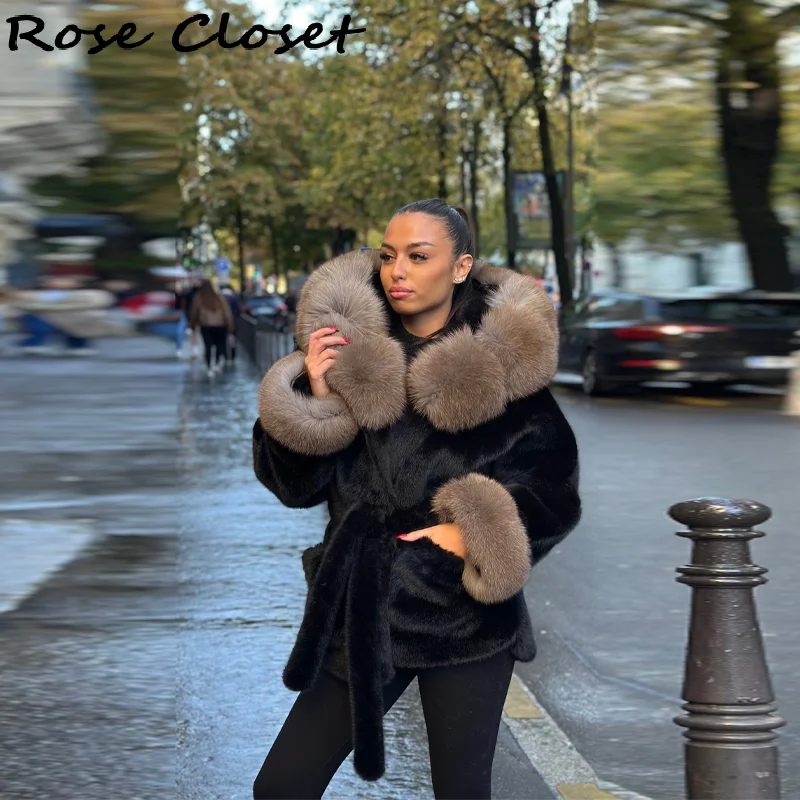 Engrossar quente casaco de pele do falso feminino vintage retalhos gola peluda manga com capuz jaquetas rendas até bolso outerwear nova senhora casacos