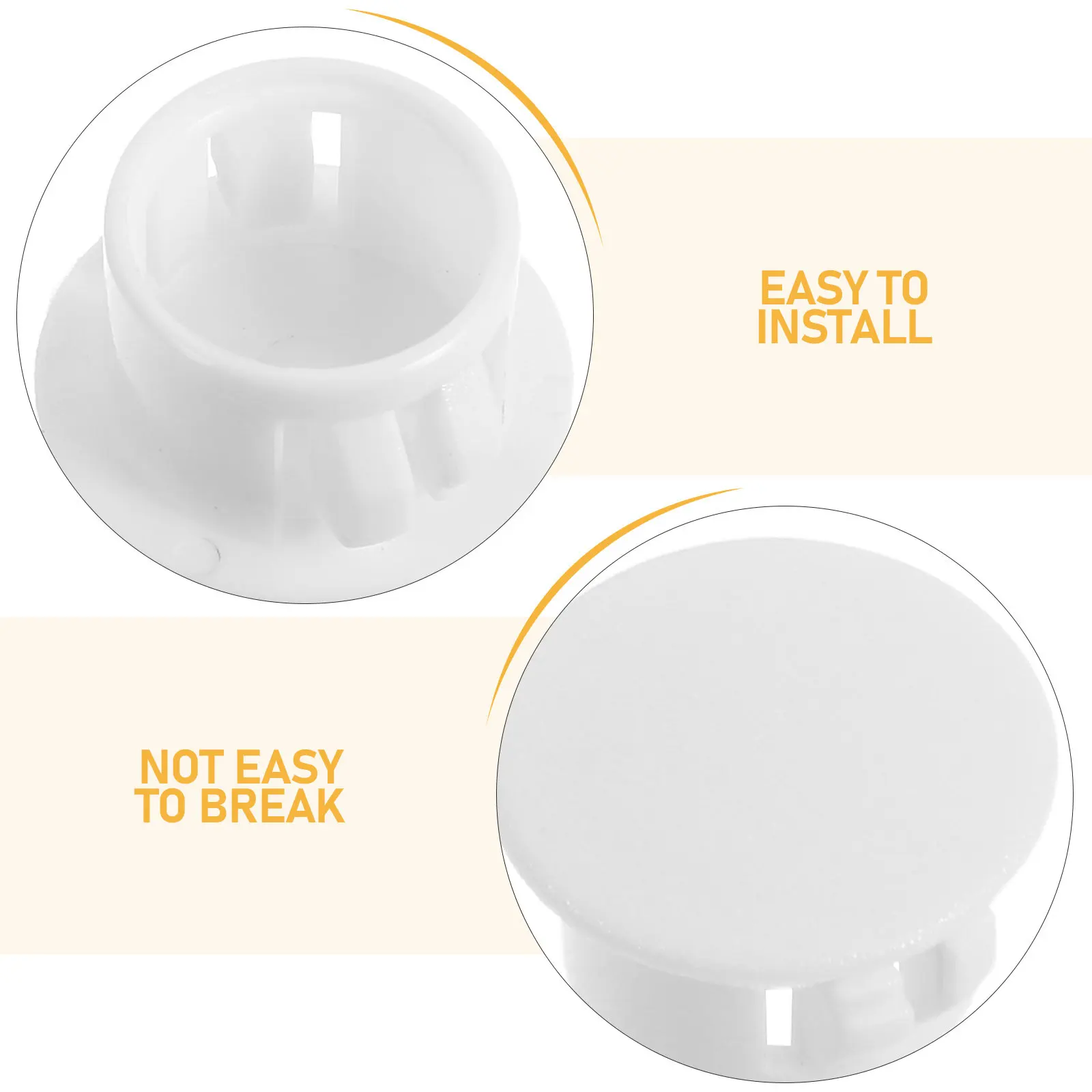 100Pcs Decorative Hole Covers Plastic Round Snap-in Screw Caps 14Mm Furniture Cabinet Panel Hole Plugs Protective End Caps - view 6