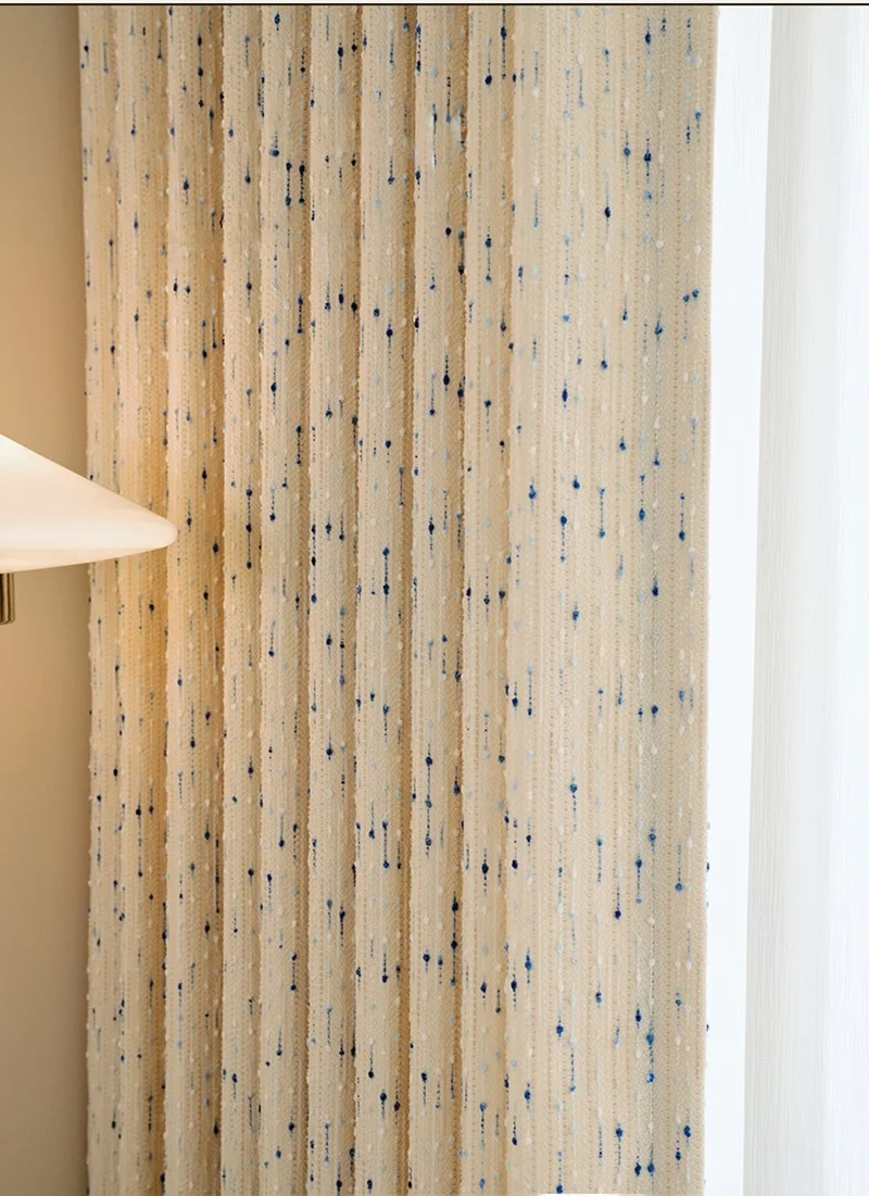 European Custom Size Blue Bean Color Cute Cream Semi Blackout Curtains For Boys Girls Kids Room Bedroom Decoration curtains